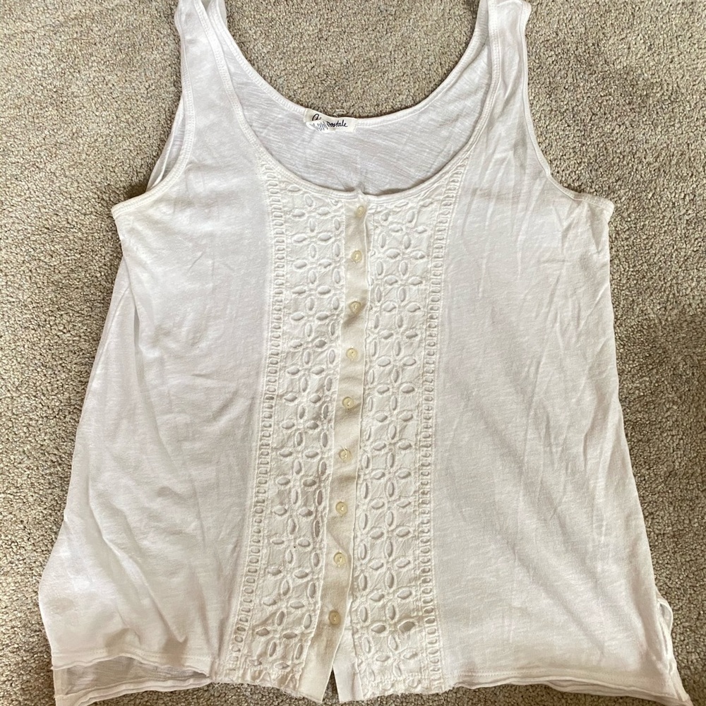 White Eyelet Tank